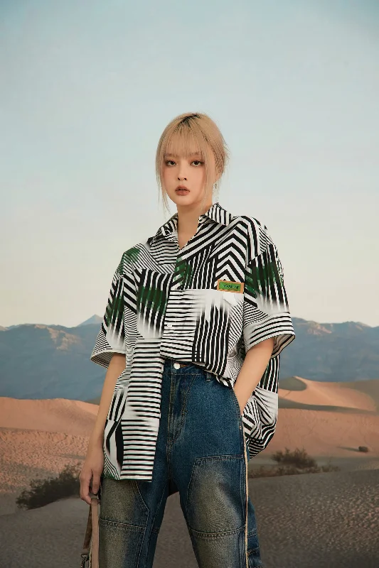 Cosmically Aligned Form Stripes Shirt