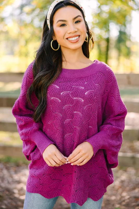 Breaking Free Magenta Purple Batwing Sweater