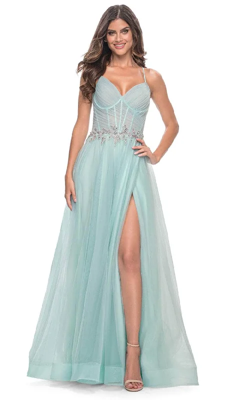 La Femme 32117 - Applique Waist Prom Dress