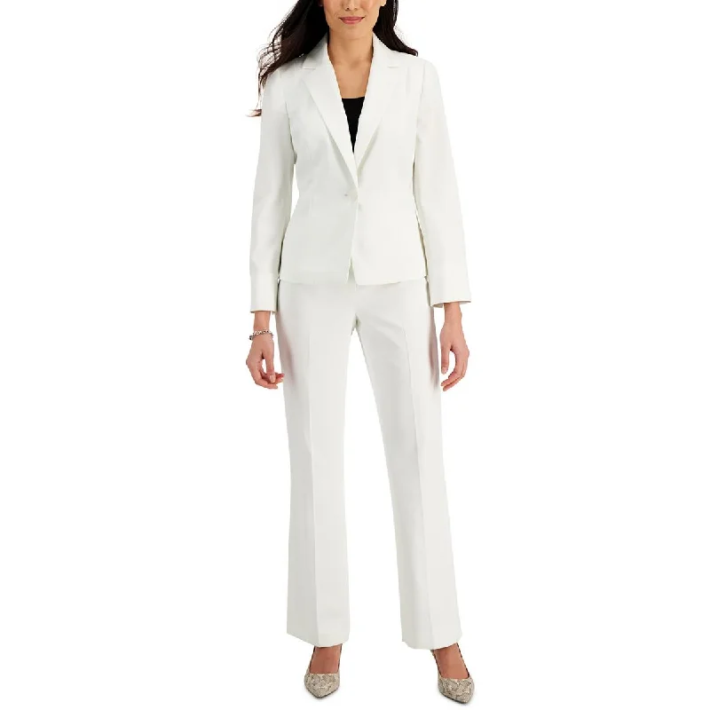 Le Suit Womens Herringbone Suit Separate One-Button Blazer