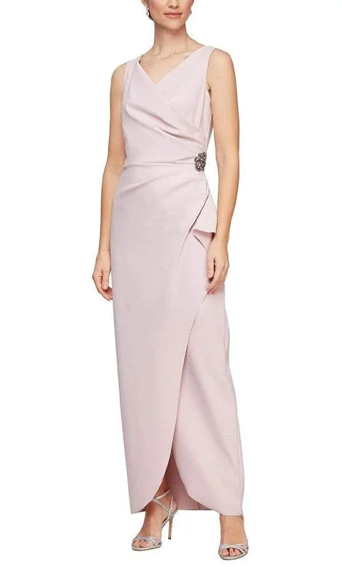 Alex Evenings - 134200 Sleeveless Surplice Bodice Long Fitted Dress