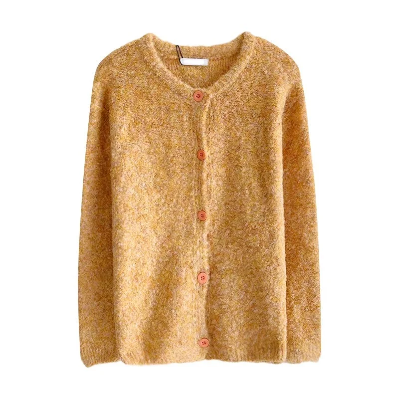 Sweet soft long-sleeved sweater jacket knitted top    S4676