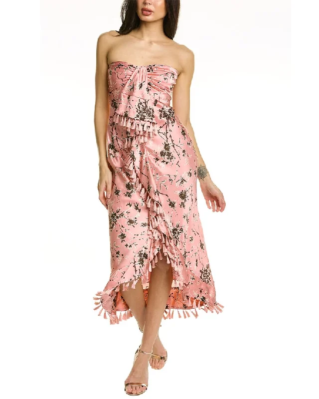 Cinq à Sept Wildflower Elise Silk Midi Dress