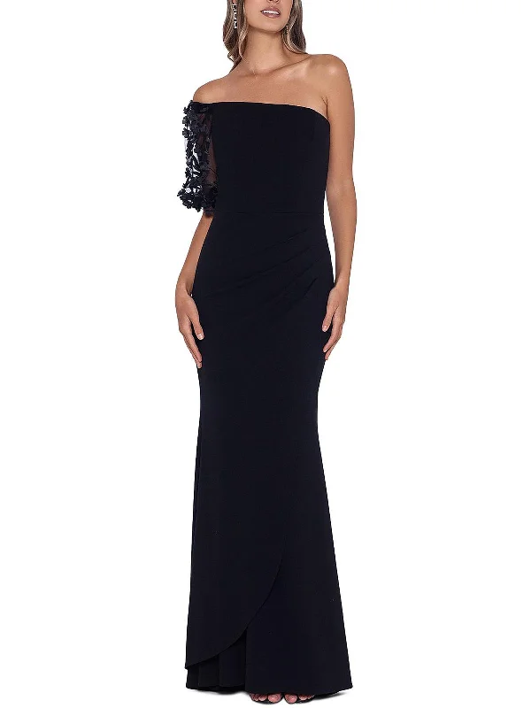 Womens Pleated Long Evening Dress