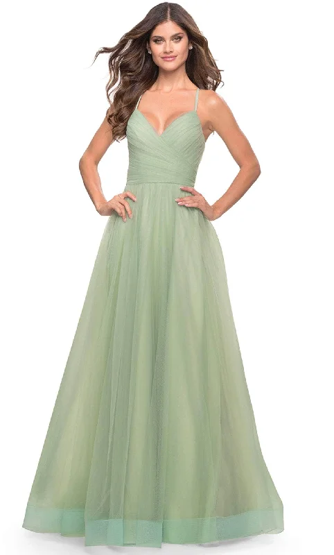 La Femme 31501 - Sleeveless V-Neck Long Prom Dress